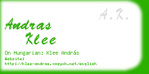andras klee business card